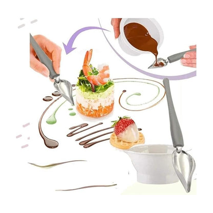 CUCHARA DECORACION PASTELERIA REPOSTERIA FINE DINE COCINA GRIS