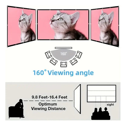 PANTALLA TELÓN PROYECTOR VIDEO BEAM PELICULA JUEGOS 130X75