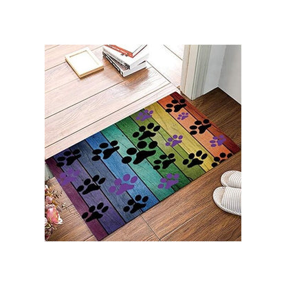 TAPETE HUELLAS ARCOIRIS MASCOTA BAÑO HOGAR GATO PERRO 60 CM 40 CM ANIMAL PRINT ARCOÍRIS