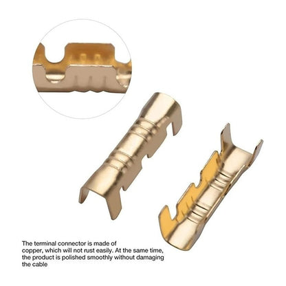 10X CONECTOR ENCRIMPADO CABLE METALICO 4MM X 15MM CONEXION COBRE