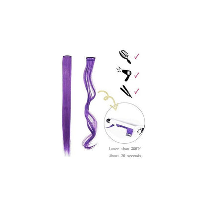 EXTENSIÓN CABELLO LISO SINTÉTICO 22 PULG VIOLETA CLIP VIOLETA