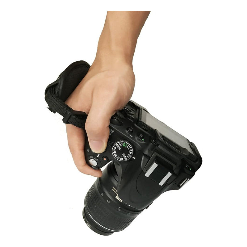 CORREA MANO AJUSTABLE CAMARA DSLR NIKON CANON SONY NEGRO CORREA MANO