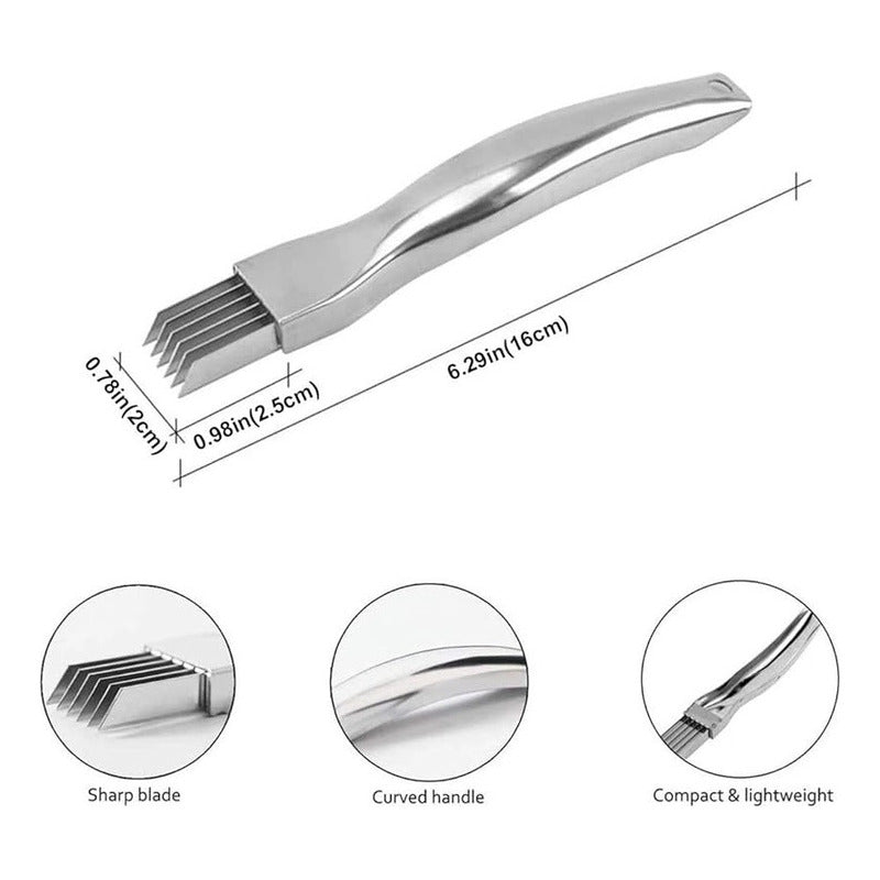 CORTADOR FINO TIRAS COCINA GROUMET RESTAURANTE FINE DINE PLATEADO