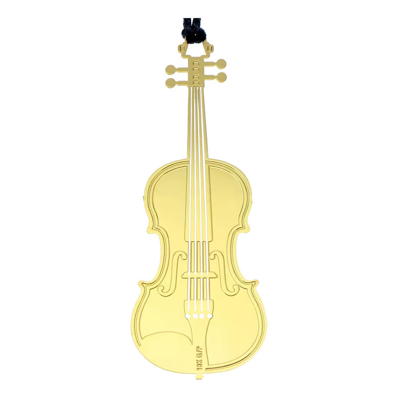 MARCA PÁGINAS VIOLIN REVISTA MÚSICA LIBRO AGENDA NOTAS PAPEL DORADO VIOLIN