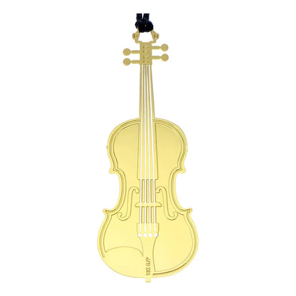 MARCA PÁGINAS VIOLIN REVISTA MÚSICA LIBRO AGENDA NOTAS PAPEL DORADO VIOLIN