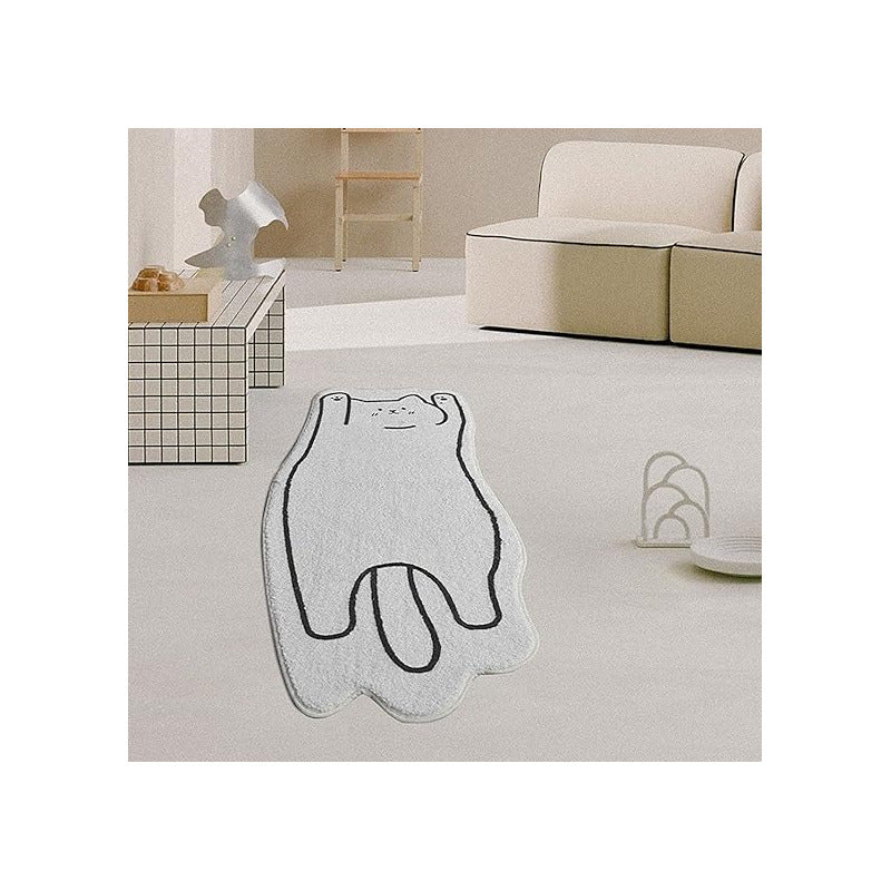 TAPETE GATO KAWAII DUCHA BAÑO NIÑOS HOGAR ALCOBA 60X40 NEGRO MODERNO