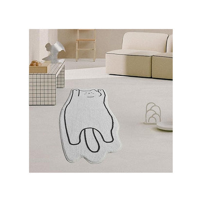 TAPETE GATO KAWAII DUCHA BAÑO NIÑOS HOGAR ALCOBA 60X40 NEGRO MODERNO