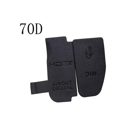 CUBIERTA TAPA COBERTOR GOMA CAUCHO CONEXIONES CANON 70D NEGRO