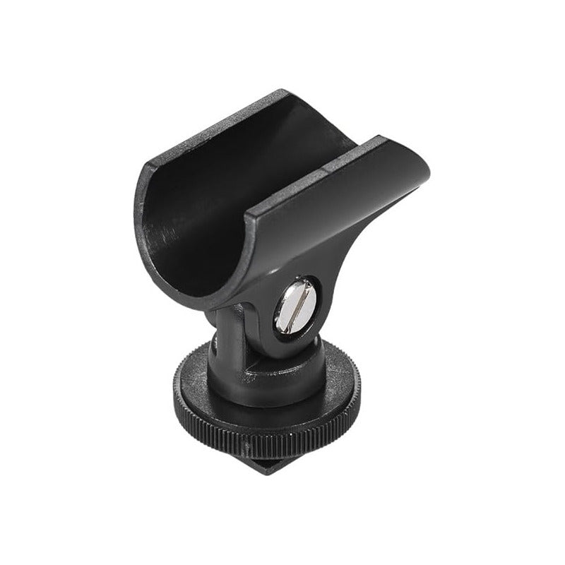ADAPTADOR CLIP BASE MICRÓFONO ZAPATA CAMARA DSLR NEGRO