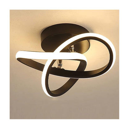 LAMPARA TECHO LUZ LED TIPO TREBOL 25W MARCO NEGRO SALA 110/220V NEGRO