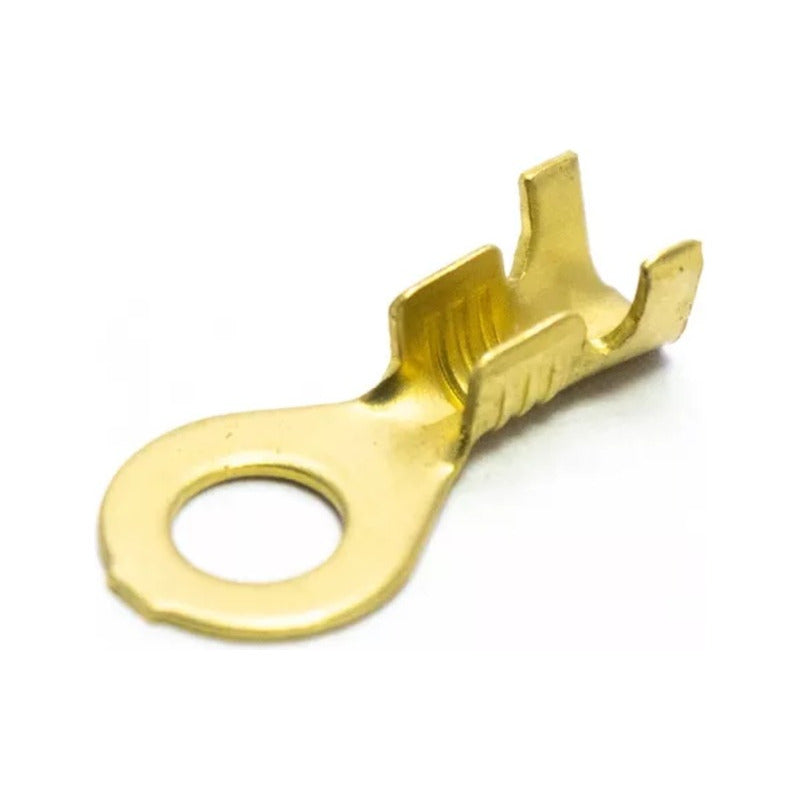 10X CONECTOR ENCRIMPADO M4 REDONDO 4MM X 8MM X 18MM CONEXION COBRE