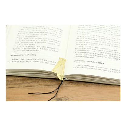 MARCA PÁGINAS ARPA LIBRO MÚSICA  REVISTA NOTAS PAPEL AGENDA DORADO ARPA