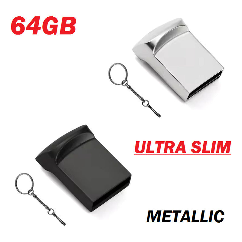 MEMORIA USB ULTRA SMALL SLIM 64GB METÁLICA WINDOWS MAC PC