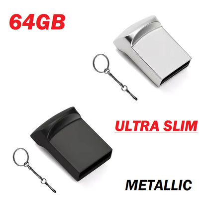 MEMORIA USB ULTRA SMALL SLIM 64GB METÁLICA WINDOWS MAC PC