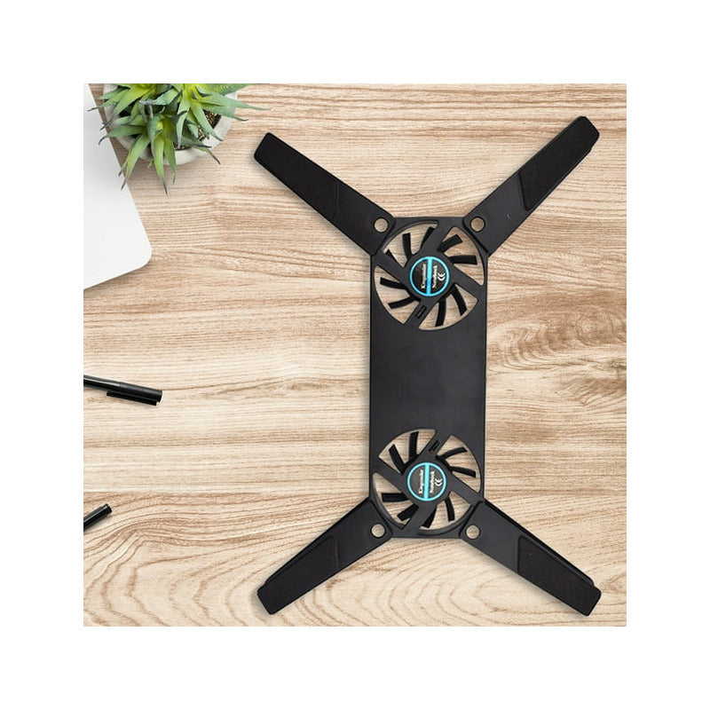 VENTILADOR DOBLE COOLER PLEGABLE PORTATIL USB NEGRO NA