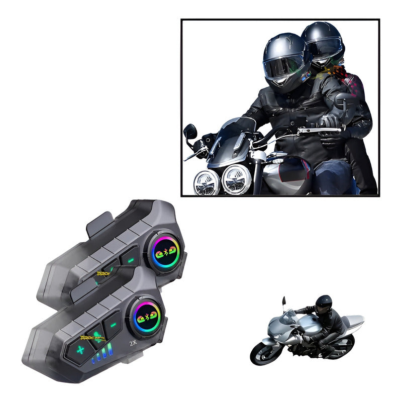 INTERCOM CASCO MOTOCICLETA BLUETOOTH DUAL RECARGABLE