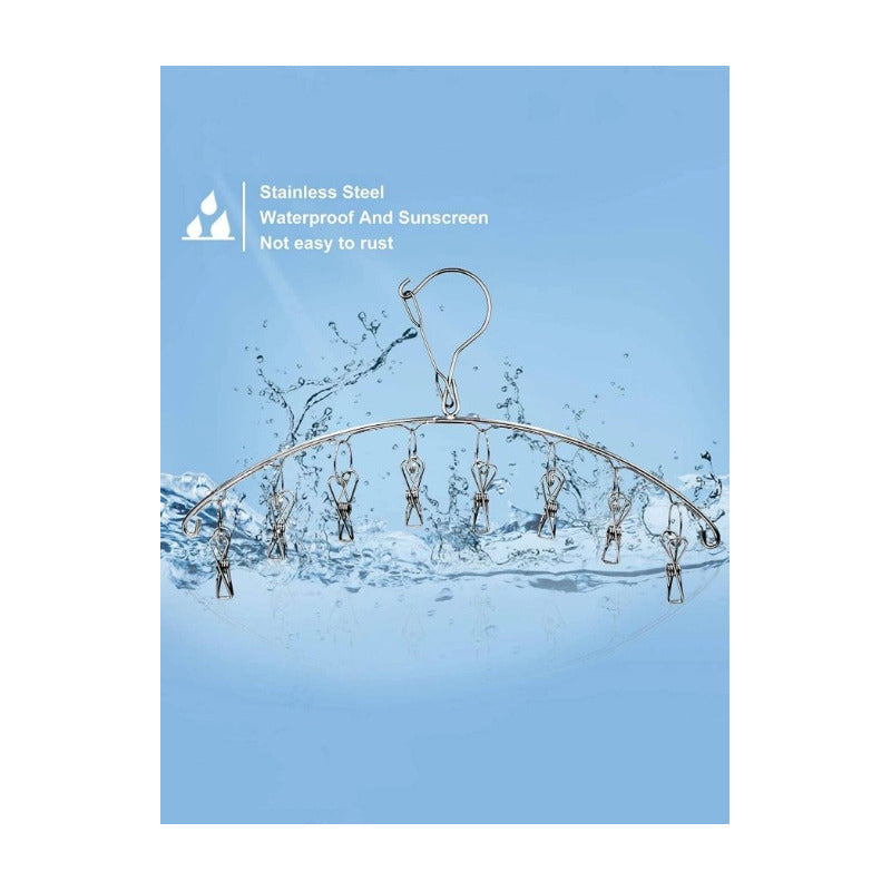 GANCHO PULPO ROPA INTERIOR MEDIAS METALICO ARCO 8 CLIPS