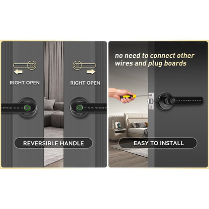 CERRADURA PUERTA SMART HUELLA BLUETOOTH APP PANTALLA TACTIL NEGRO