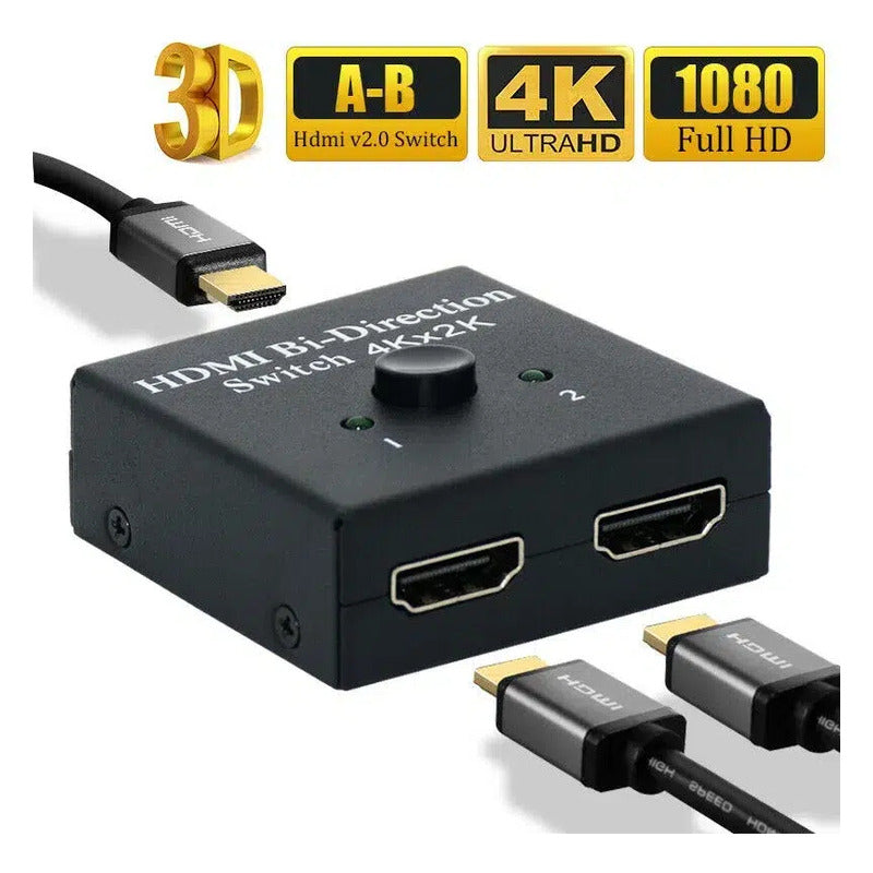 SPLITTER DIVISOR SEÑAL 2 EN 1 HDMI 4K 60HZ CONSOLA TV LAPTOP