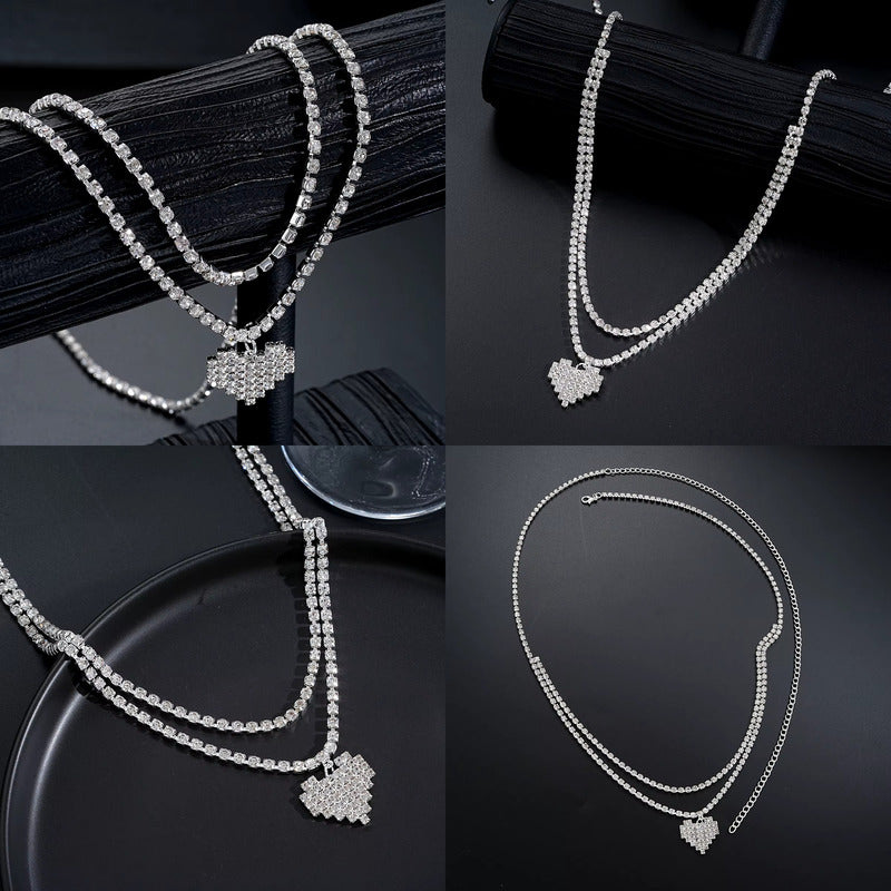 CADENA CINTURA CORAZON AMOR INCRUSTACION PIEDRAS MODA FASHIO PLATEADO