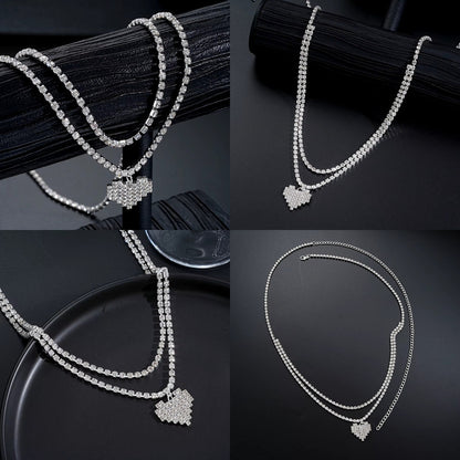 CADENA CINTURA CORAZON AMOR INCRUSTACION PIEDRAS MODA FASHIO PLATEADO