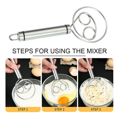 BATIDOR MEZCLADOR MASA DANÉS PAN PASTELERÍA HORNEADO GALLETA PLATEADO