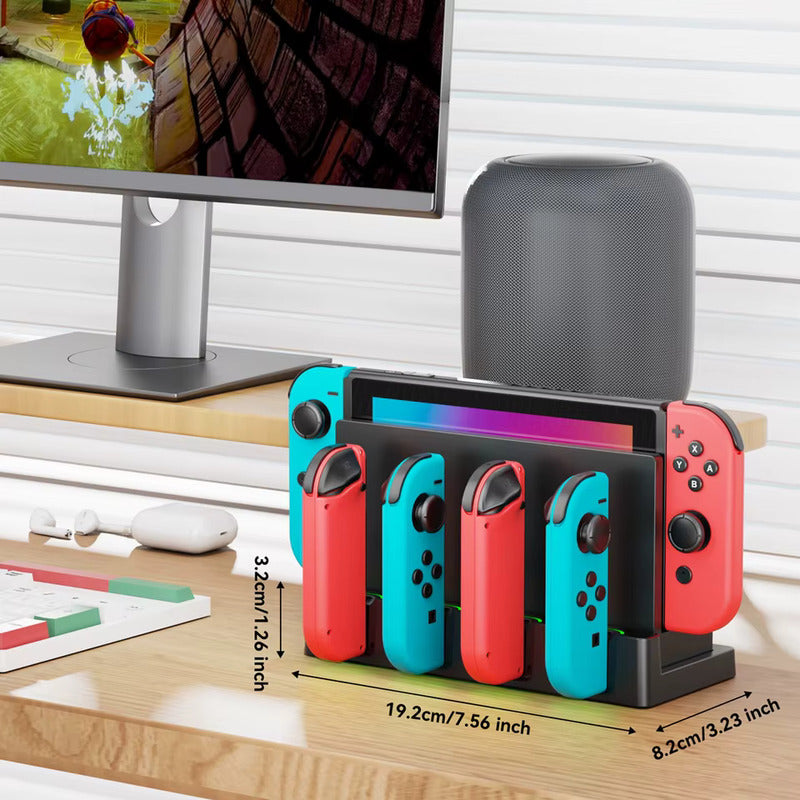 BASE CARGADOR 4X ESTACION PARA NINTENDO SWITCH JOY-CON OLED
