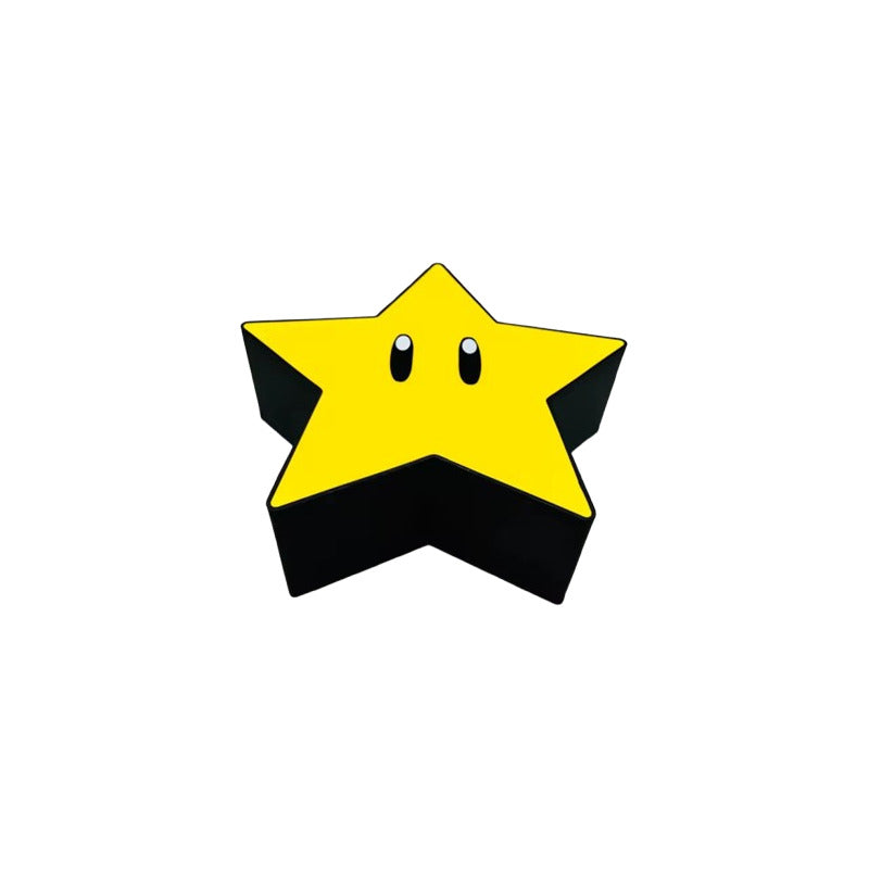 LÁMPARA USB RECARGABLE SUPER STAR MARIO BROS SONIDO JUEGO NEGRO AMARILLO 5V