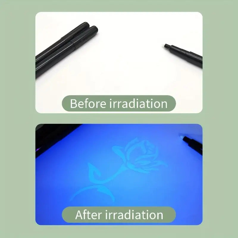 KIT ESFERO + LÁMPARA UV BOLSILLO MENSAJE SECRETO MULTIUSOS NEGRO