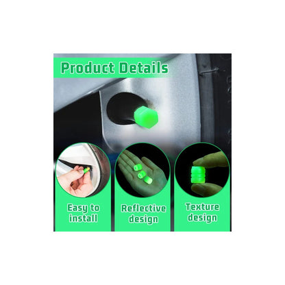 JUEGO TAPA VÁLVULA AIRE LLANTA NEUMÁTICO FLOURESCENTE BRILLA