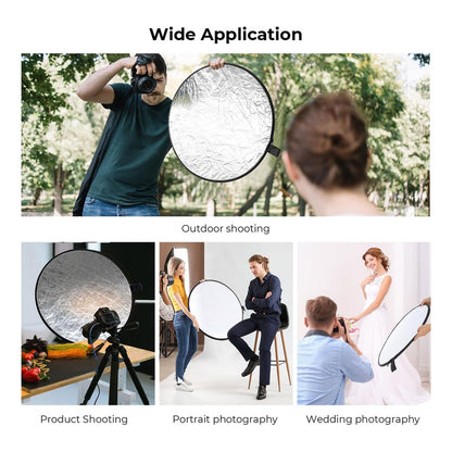 REFLECTOR PLEGABLE FOTOGRAFÍA 24 PULGADAS BLANCO Y PLATEADO BLANCO Y PLATEADO