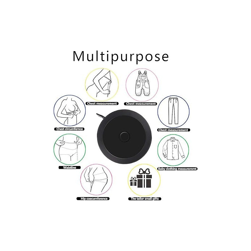 METRO CORPORAL RETRÁCTIL NEGRO BOLSO CARTERA GIMNASIO NEGRO