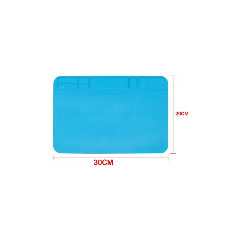 TAPETE ANTIESTATICO REPARACIÓN CELULAR COMPUTADOR ELECTRONIC AZUL CLARO