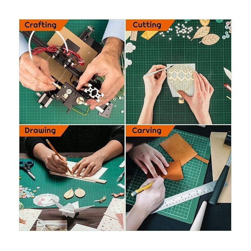 TAPETE CORTE A3 VERDE PAPEL MANUALIDADES BISUTERÍA VERDE MUSGO