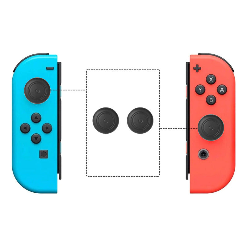 2X PROTECTOR SILICONA JOYSTICK MANDO CONTROL JOY-CON NEGRO NEGRO