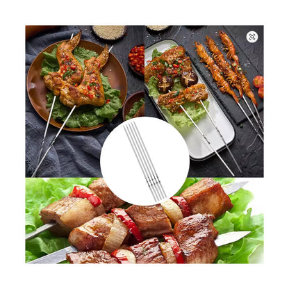 5X PINCHOS BROCHETAS BBQ ASADO ACERO INOXIDABLE CARNE