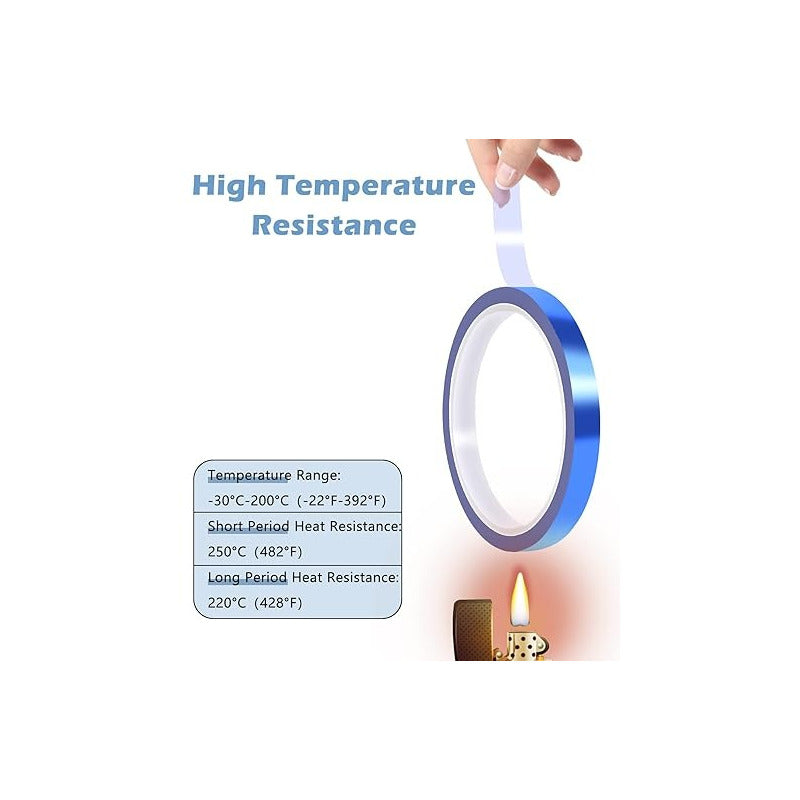 2X CINTA TÉRMICA 10MM 30MTS 50° 260° SUBLIMACIÓN AZUL AZUL CLARO