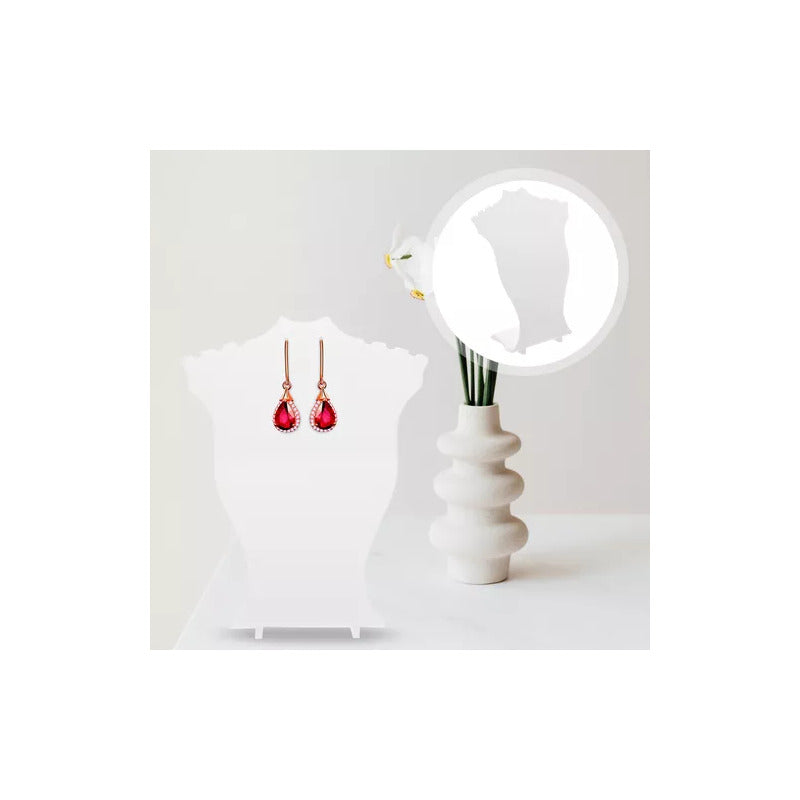 EXHIBIDOR JOYAS COLLAR ARETES PENDIENTES JOYERIA SOPORTE BLANCO