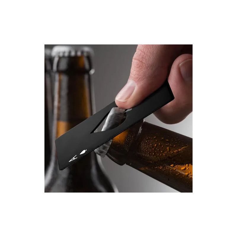 DESTAPADOR ABRE BOTELLAS ACERO INOXIDABLE AS PICAS NEGRO NEGRO