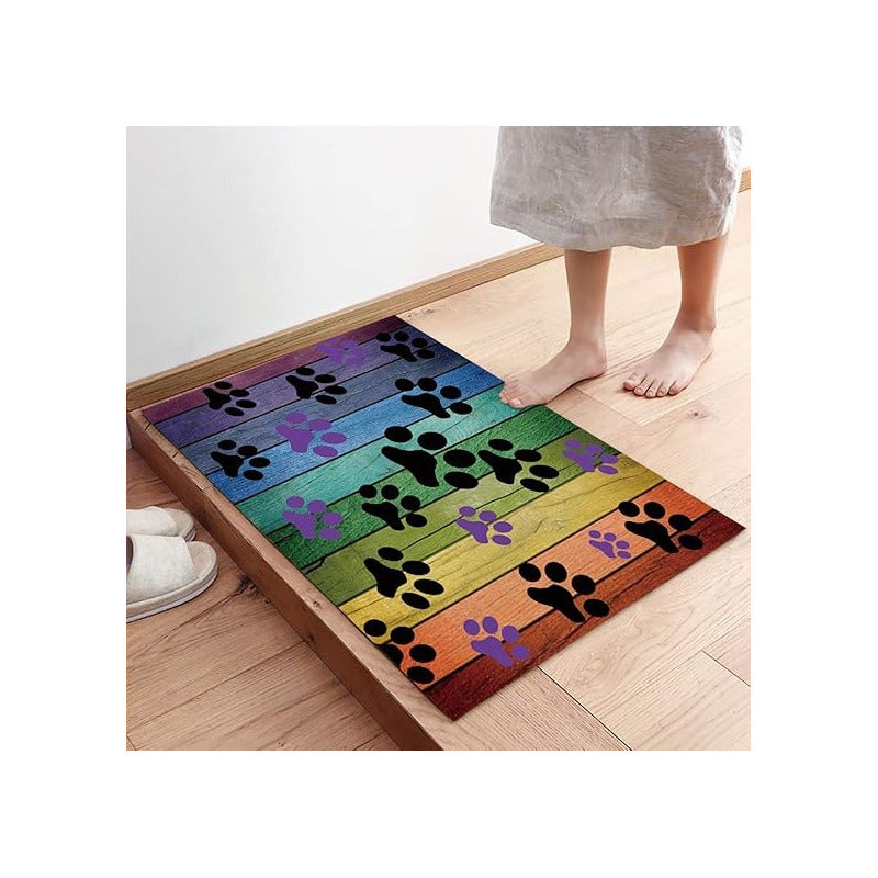 TAPETE HUELLAS ARCOIRIS MASCOTA BAÑO HOGAR GATO PERRO 60 CM 40 CM ANIMAL PRINT ARCOÍRIS