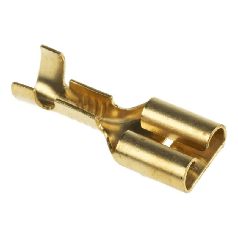 10X CONECTOR ENCRIMPADO 6.3 HEMBRA 17.5MM CONEXION ELECTRICO COBRE
