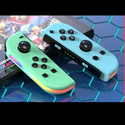 CONTROL MANDO INALÁMBRICO PARA NINTENDO SWITCH JOY-CON VERDE / AZUL PASTEL | LED