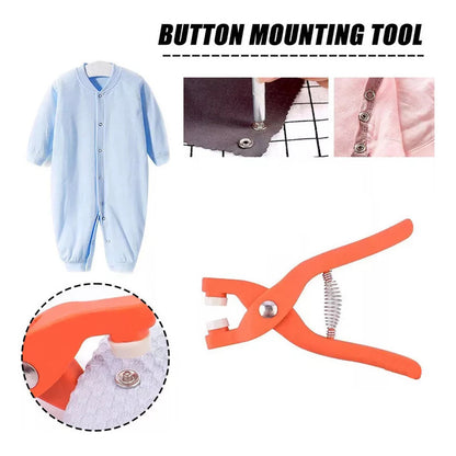 HERRAMIENTA PINZA INSTALACIÓN BOTONES PRESIÓN 95MM +10 BOTON ROJO PINZA BOTONES PRESION