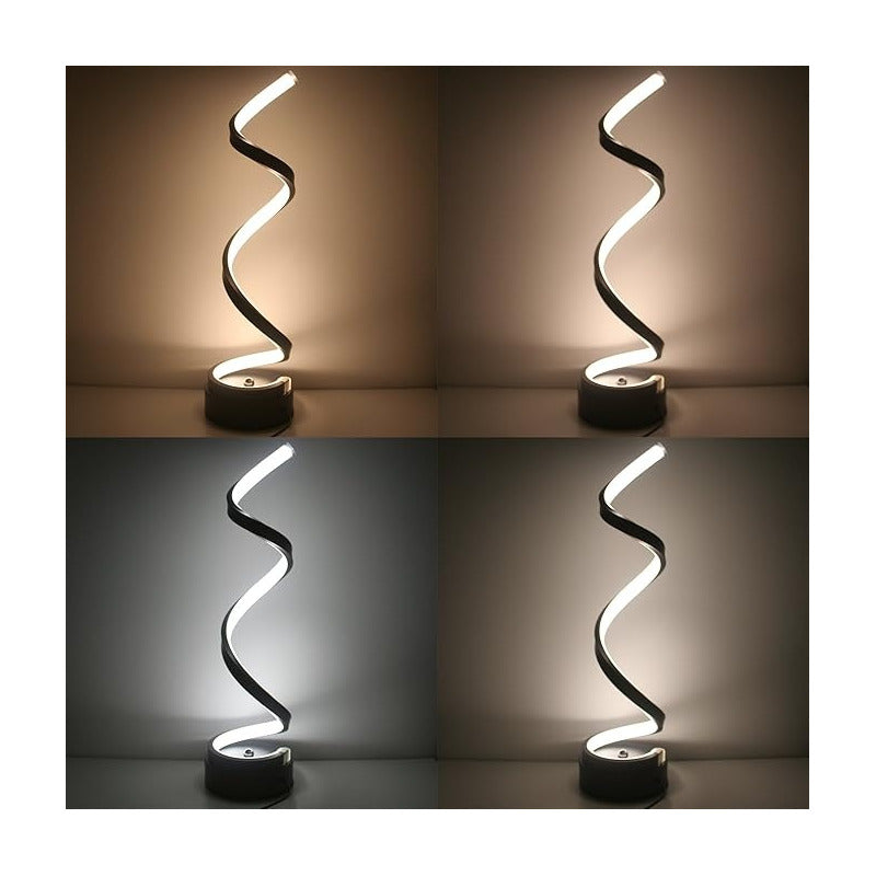 LAMPARA USB ESPIRAL ESCRITORIO MESA NOCHE ESTUDIO MODERNA NEGRO BLANCO 5V