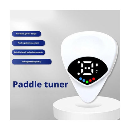 2 EN 1 PICK PÚA AFINADOR ELECTRÓNICO GUITARRA BAJO UKELELE BLANCO MEDIANO