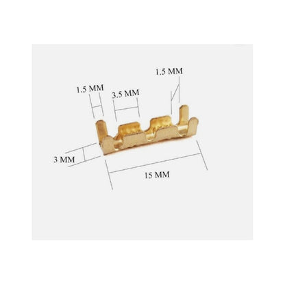 10X CONECTOR ENCRIMPADO CABLE METALICO 4MM X 15MM CONEXION COBRE
