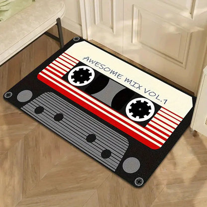TAPETE HOGAR COCINA ENTRADA CASA DISEÑO CASSETTE VOL 1 40X60 60 CM 40 CM CASSETTE AWESOME MIX NEGRO