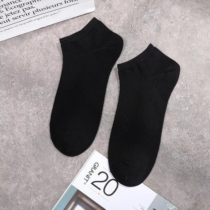 2X PARES MEDIAS TOBILLERAS NEGRAS Y BLANCAS CALCETINES NEGRO LISO 36-41