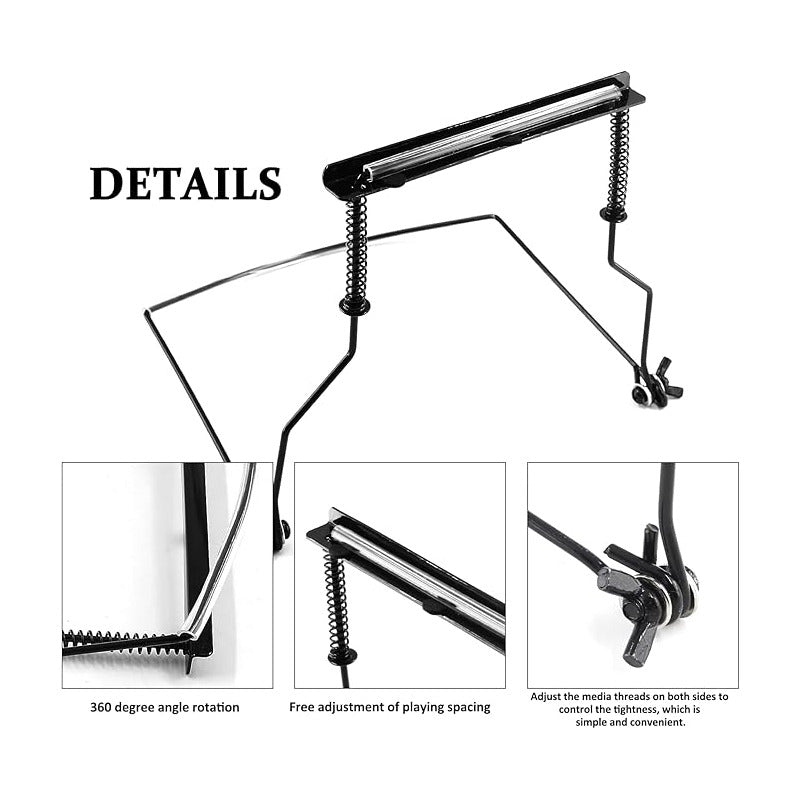 SOPORTE CUELLO ARMÓNICA DIATÓNICA 10CMS | 4 PULGADAS SOPORTE CUELLO NEGRO