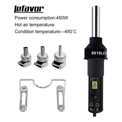 PISTOLA CALOR DIGITAL LCD 110V ESTACIÓN SOLDADURA AJUSTABLE GRIS OSCURO 110V